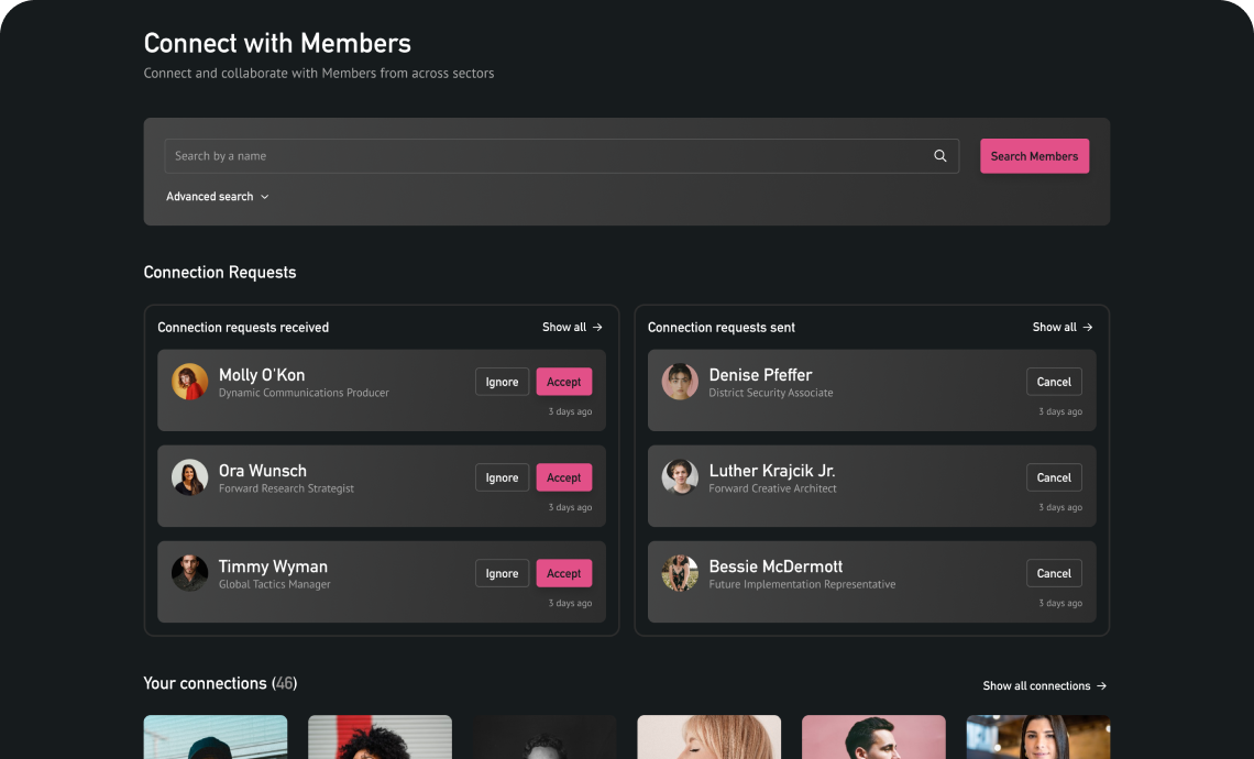 Manage Connections and Discover Professionals
