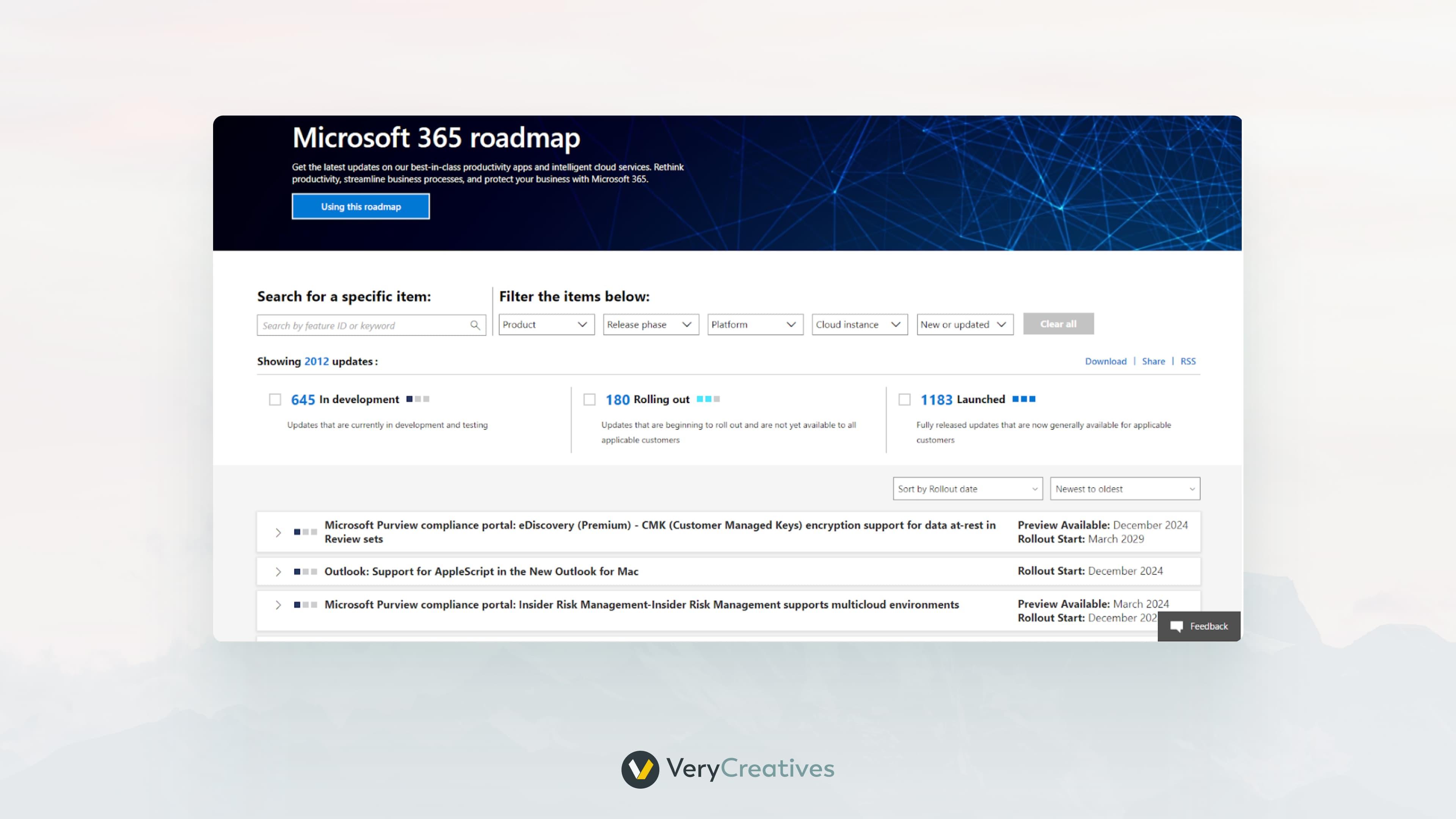 Microsoft 365 Roadmap Microsoft 365 Roadmap